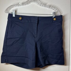 LOFT Navy Blue Sailor Style High Waist Nautical Preppy Coastal Retro Shorts 6